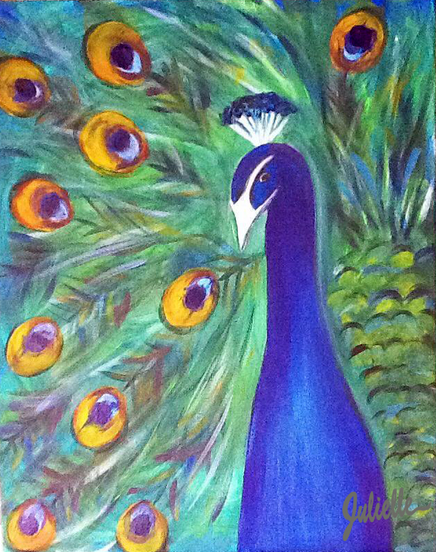 peacock painting party