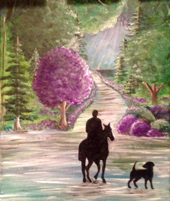 Garden horse back ride painting class