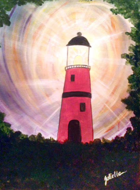 Red Lighthouse Painting